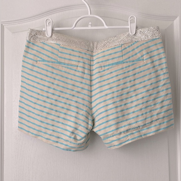 Lilly Pulitzer Callahan Party Shorts Metallic Waistband Striped Size 4 - Picture 4 of 8